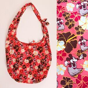 NEW Disney Parks Authentic Hawaiian Hula Minnie Cloth Lg Sling Bag